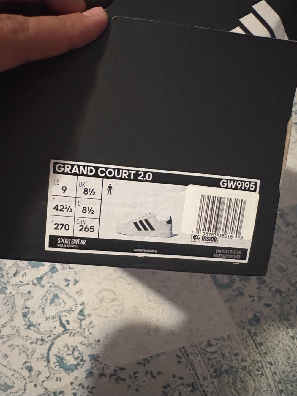adidas White Sneakers with Black Three-Stripes - Picture 4 of 4